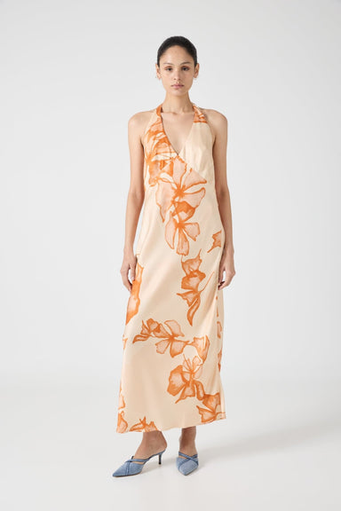 WANDERER HALTER NECK DRESS | FLORAL - THIRD FORM