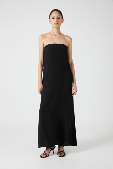 WANDERER STRAPLESS DRESS | BLACK - THIRD FORM