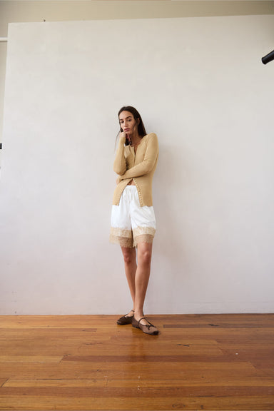 THIRD FORM WHISPER LACE TRIM SHORT | MILK & NUDE
