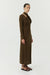 THIRD FORM WISTERIA WRAP NECK MAXI DRESS | CHOCOLATE
