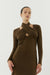 THIRD FORM WISTERIA WRAP NECK MAXI DRESS | CHOCOLATE