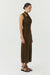 WISTERIA WRAP NECK TANK DRESS | CHOCOLATE - THIRD FORM