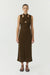 WISTERIA WRAP NECK TANK DRESS | CHOCOLATE - THIRD FORM