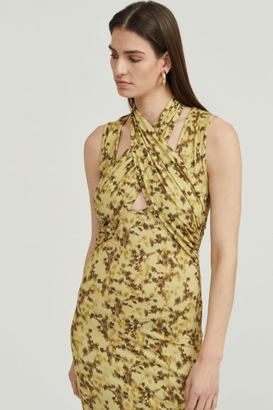 WISTERIA WRAP NECK TANK DRESS | WISTERIA - THIRD FORM