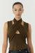 THIRD FORM WISTERIA WRAP NECK TANK TOP | CHOCOLATE