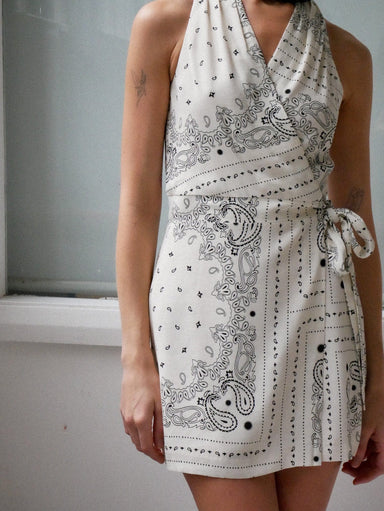 ZEPHYR MINI WRAP DRESS | PAISLEY PRINT - THIRD FORM